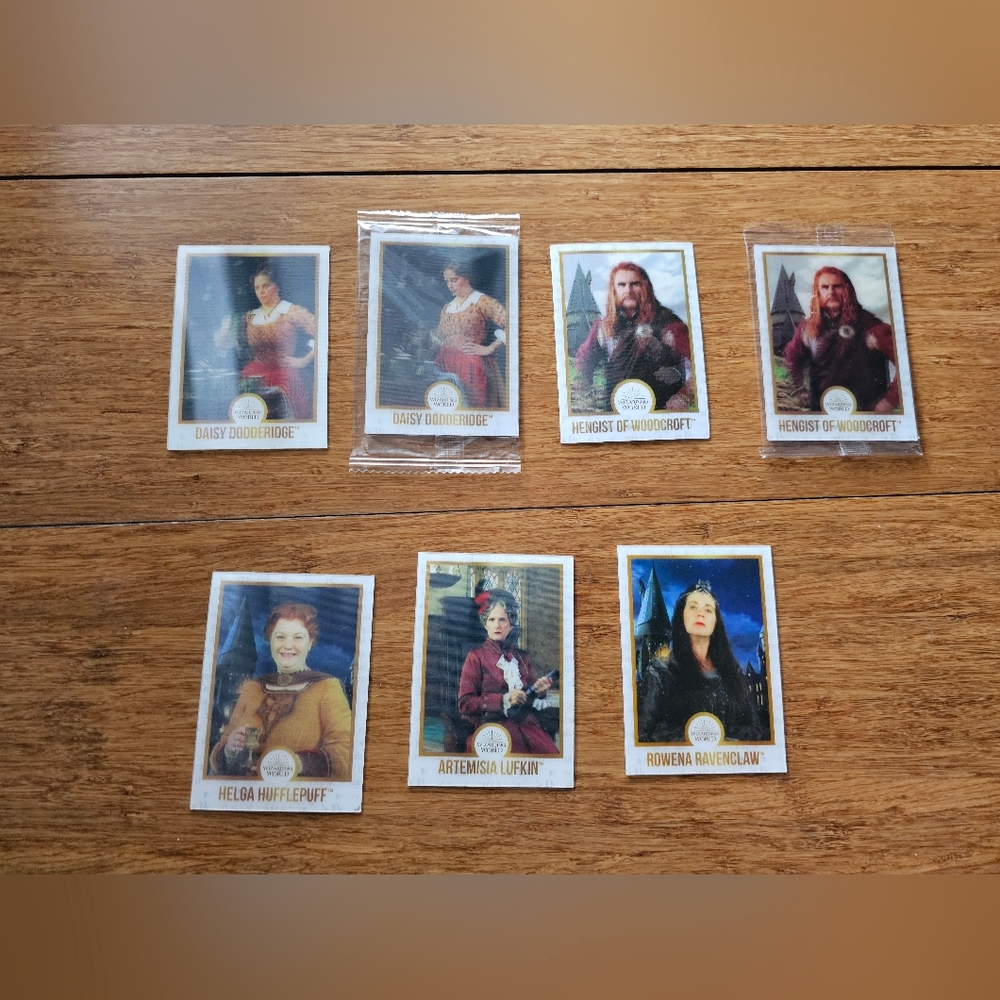 7 Harry Potter Chocolate Frog Wizard Cards 
